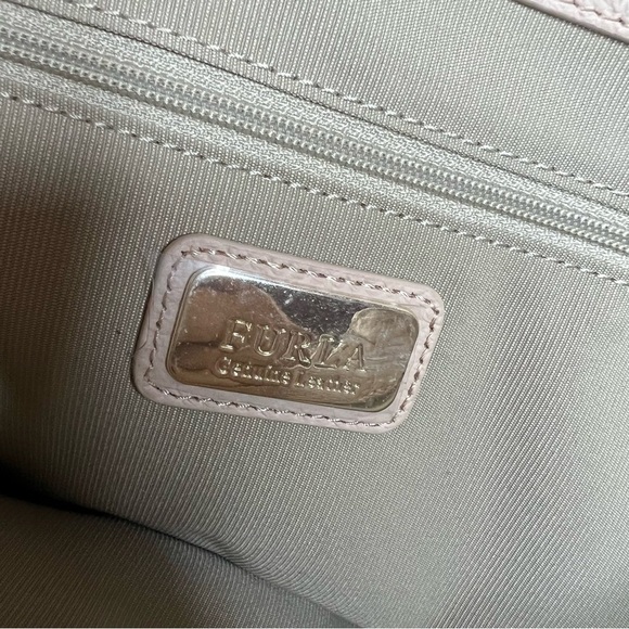 Furla Joann Pebbled Leather Tote Bag - Pink/Beige - Picture 10 of 13